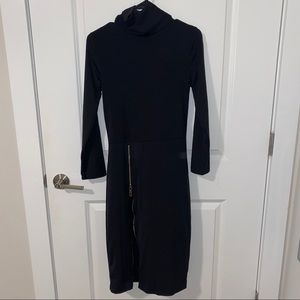 Black zipper split dress